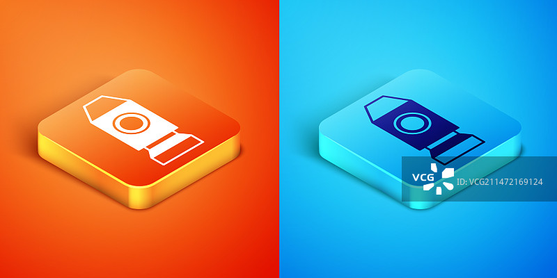 2.5D橙色火箭飞船图标图片素材