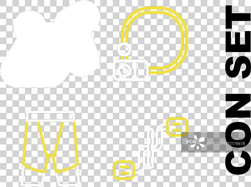 自行车锁、脚蹬、骑行短裤等线条图标图片素材