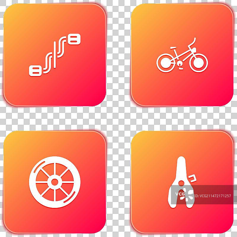 自行车脚蹬、车轮和座椅图标图片素材