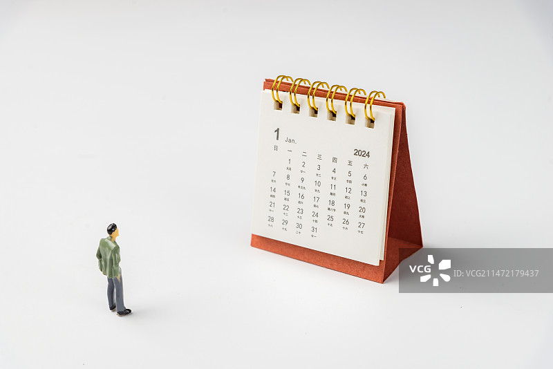 2024年打开新年台历图片素材