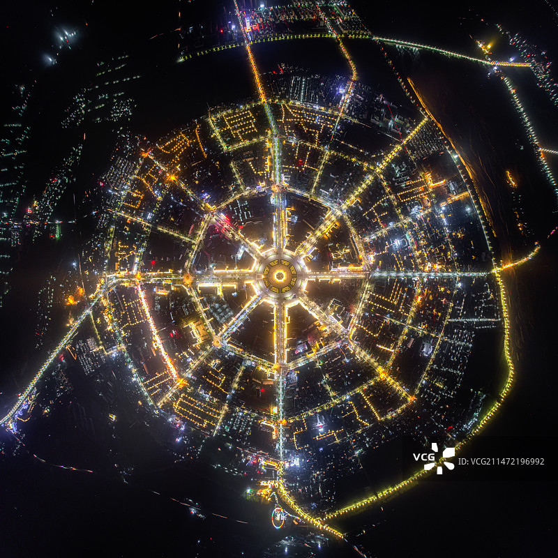 八卦城特克斯全景图片素材