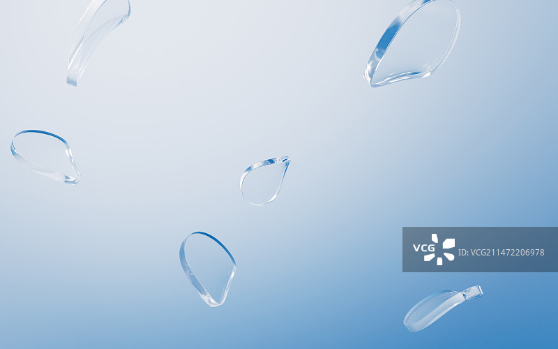 抽象背景透明曲面玻璃3D渲染图片素材