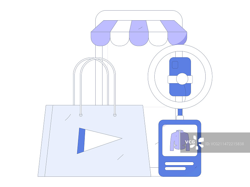 网红直播带货矢量互联网手绘插画图片素材
