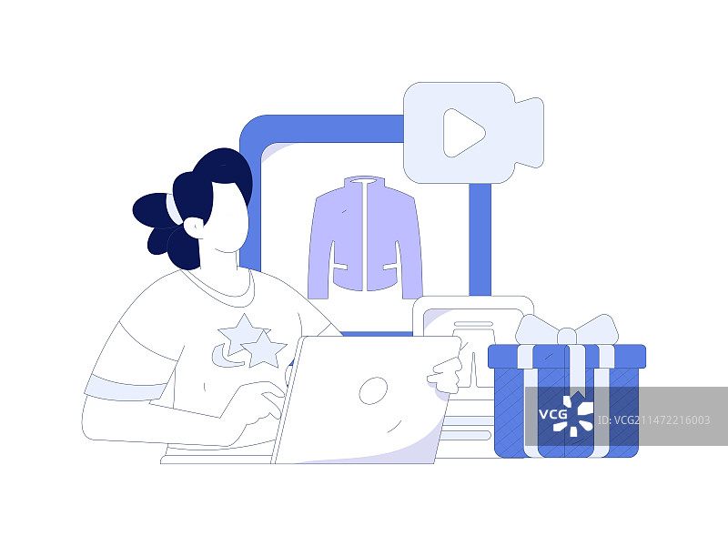 网红直播带货矢量互联网手绘插画图片素材