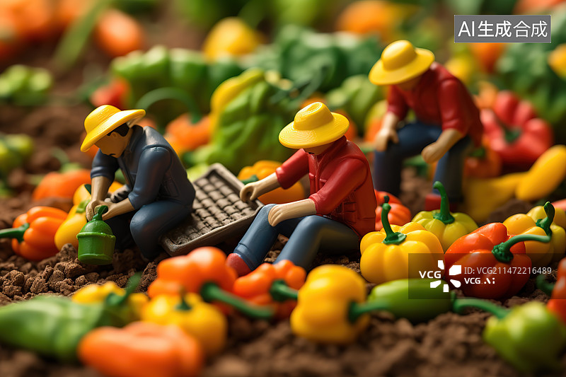 【AI数字艺术】在市场上出售的玩具卡车的高角度视图图片素材