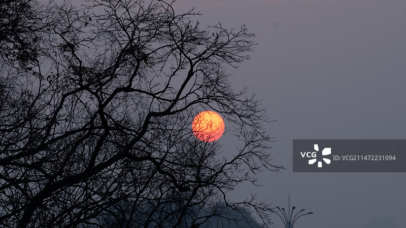 桂林七星公园的日落图片素材