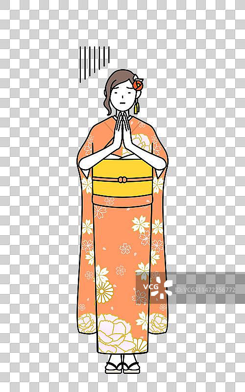 新年和成人节的初诣图片素材