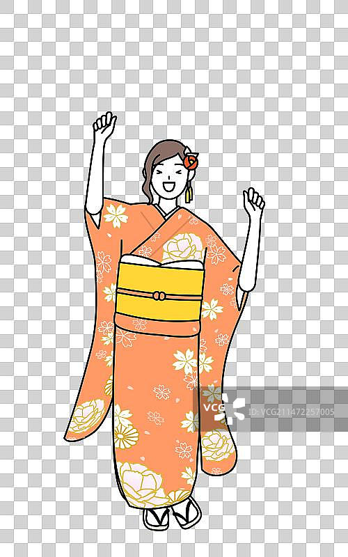 新年和成人节的初诣图片素材