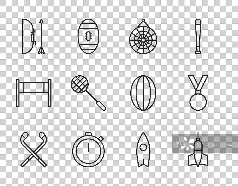 经典冰球杆飞镖箭线性图图片素材