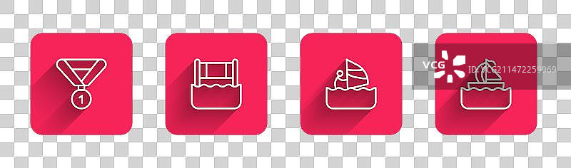 线条奖牌排球网帆板运动图片素材