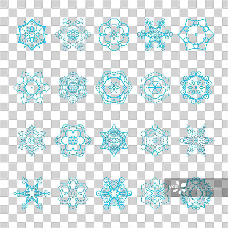 圣诞新年装饰雪花图片素材