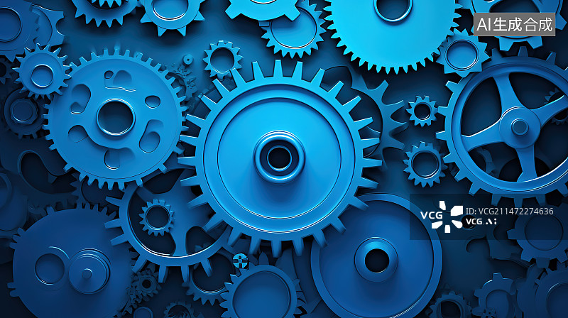 【AI数字艺术】工作台上机器零件的特写镜头图片素材