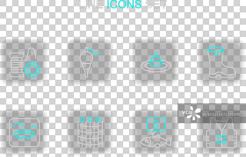 渔线救生衣鱼网价格标签图片素材