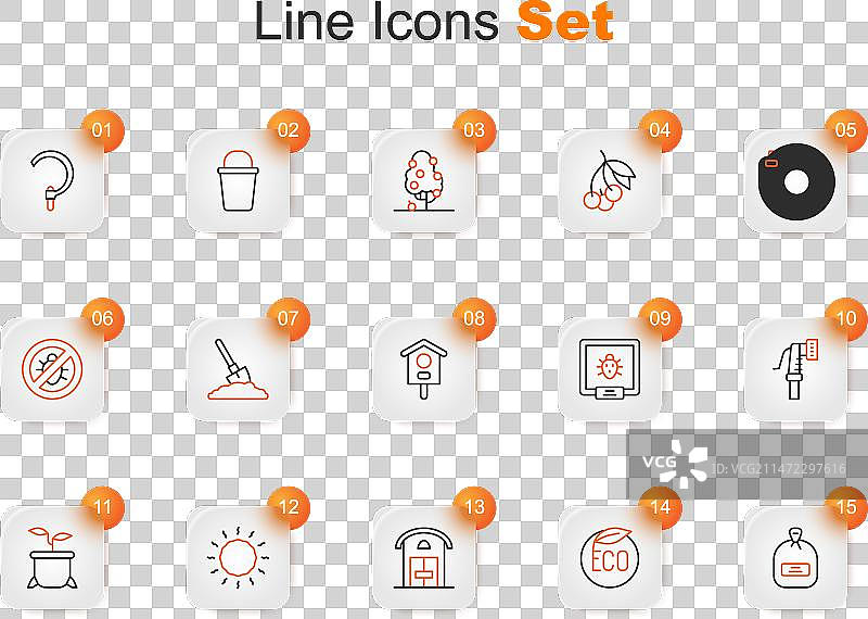装满种子、生态健康食品农场线条图标图片素材