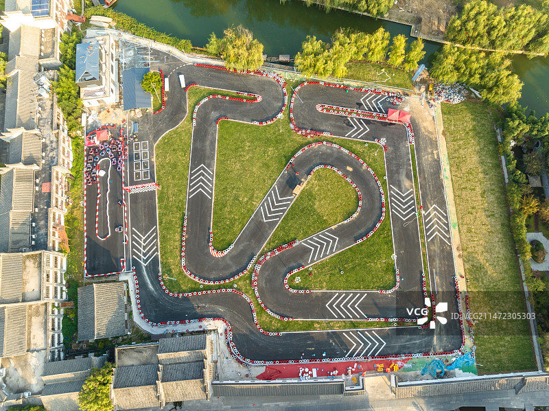 卡丁车赛道航拍图片素材