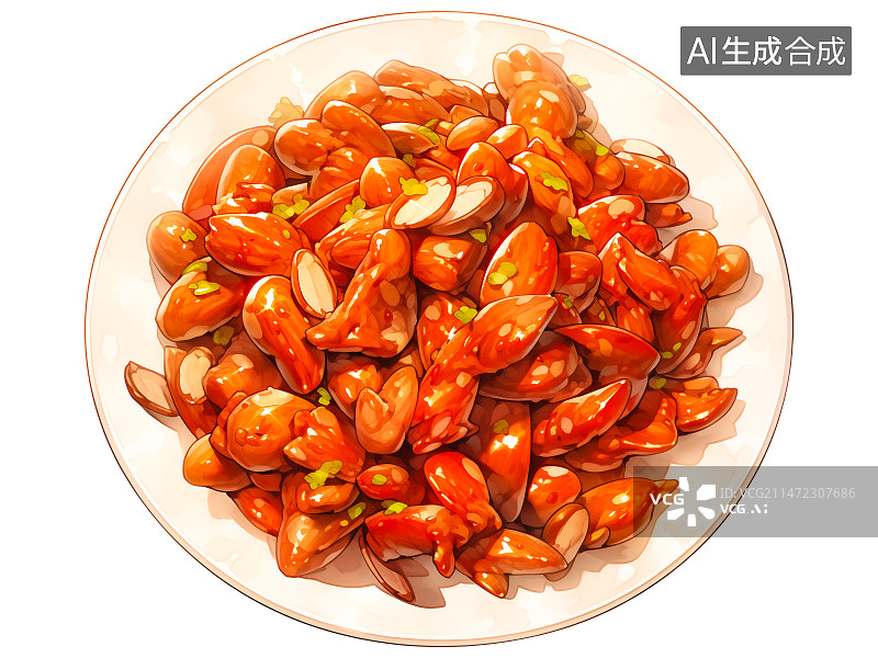 【AI数字艺术】宫保鸡丁插画，川菜鲁菜北京菜贵州菜图片素材