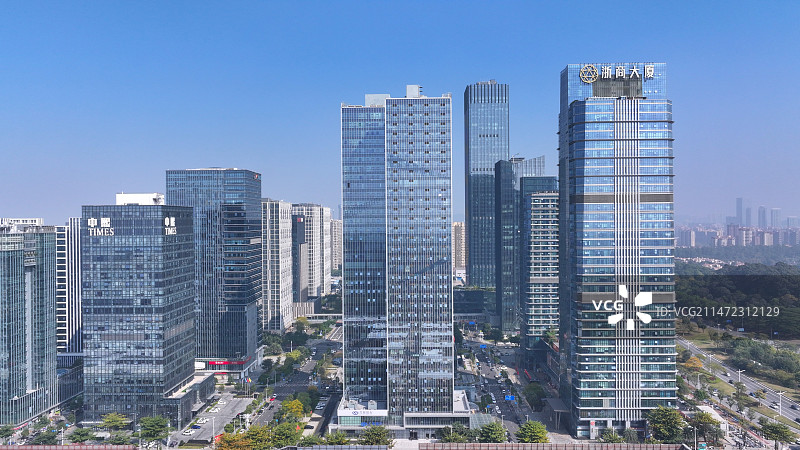东莞南城区CBD浙商大厦UCC寰宇汇金中心航拍图片素材