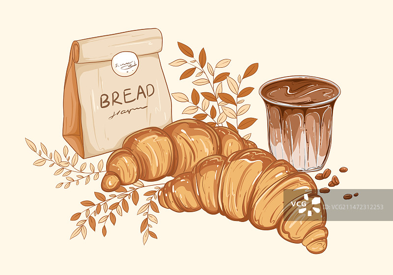 咖啡 面包图片素材