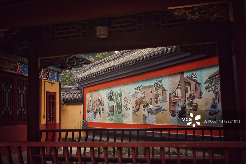 成都新津白云寺一角图片素材