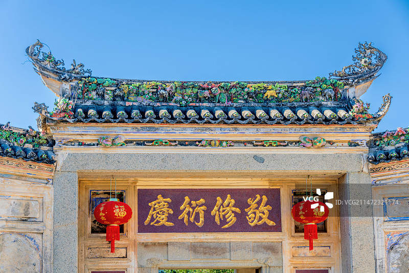 中国广东梅州大埔百侯古镇明清古建筑图片素材