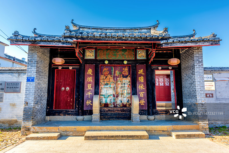 中国广东梅州大埔百侯古镇明清古建筑图片素材