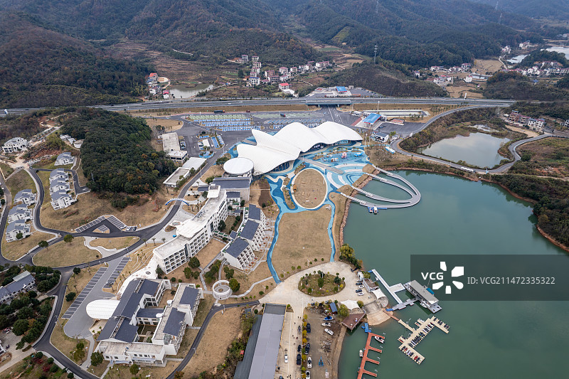 江西庐山西海服务区航拍图图片素材