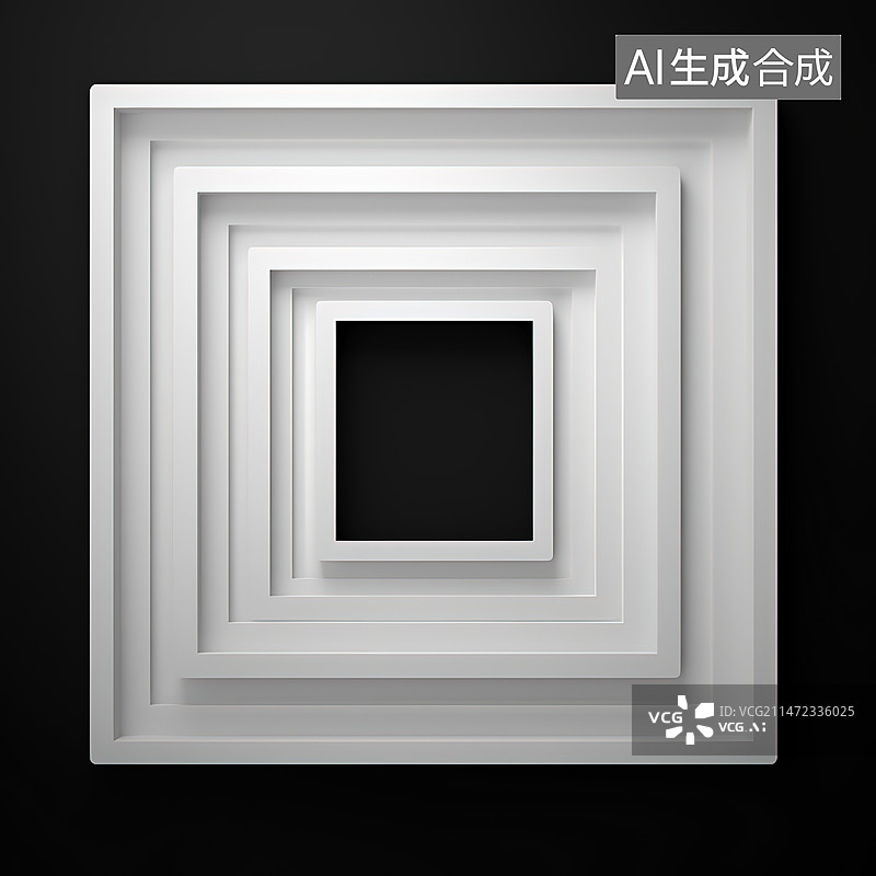 【AI数字艺术】正上方黑色背景下的空相框图片素材
