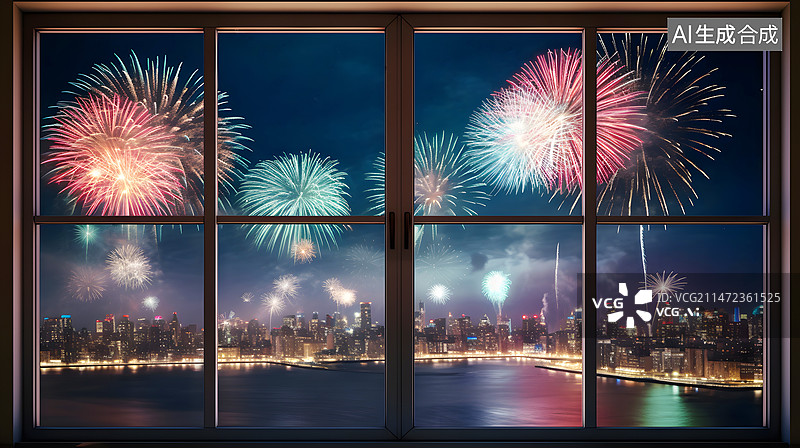 【AI数字艺术】AIGC:节日的烟花 春节 新年 庆祝图片素材