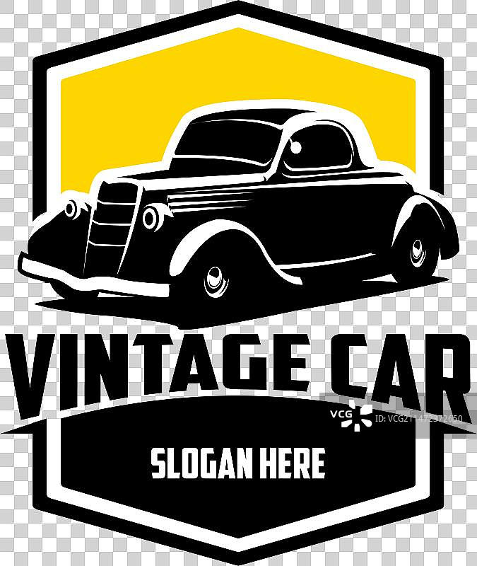 1932年福特双门轿跑车复古汽车标志剪影图片素材