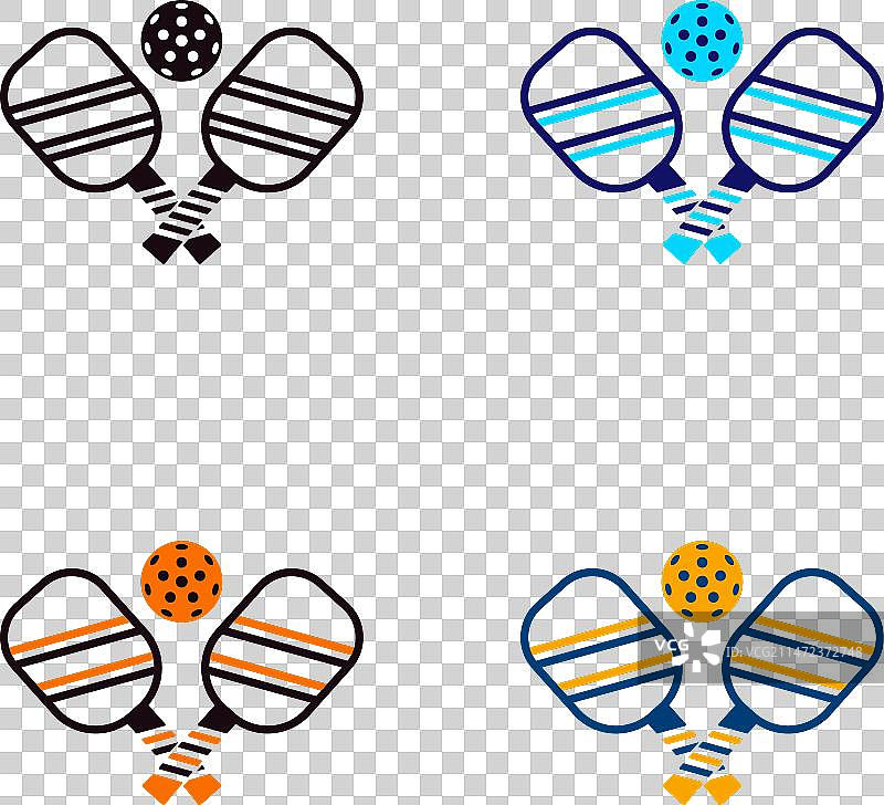 匹克球拍与球的符号图标图片素材