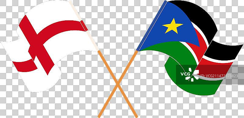 交叉挥舞着英格兰和南方的旗帜图片素材