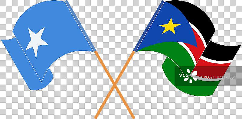 索马里和南方交叉飘扬的旗帜图片素材