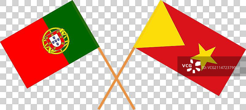 葡萄牙和葡萄牙官方旗交叉图片素材