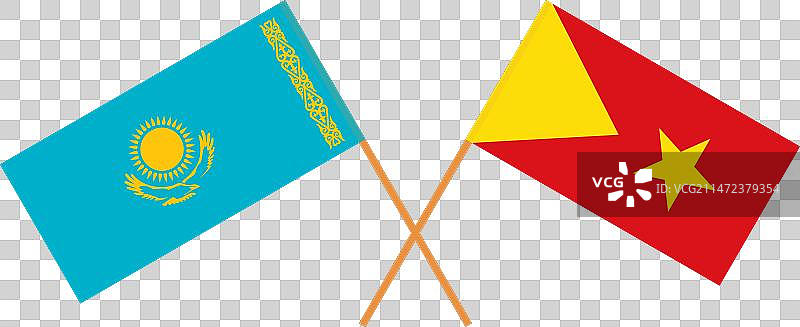 哈萨克斯坦和提格雷交叉旗帜图片素材
