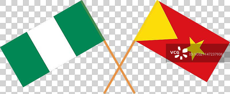 尼日利亚和提格雷官方旗帜交叉图案图片素材