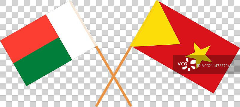 马达加斯加和提格雷的交叉旗帜图片素材