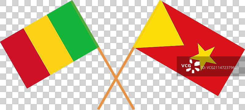 马里和提格雷官方颜色旗帜交叉图片素材