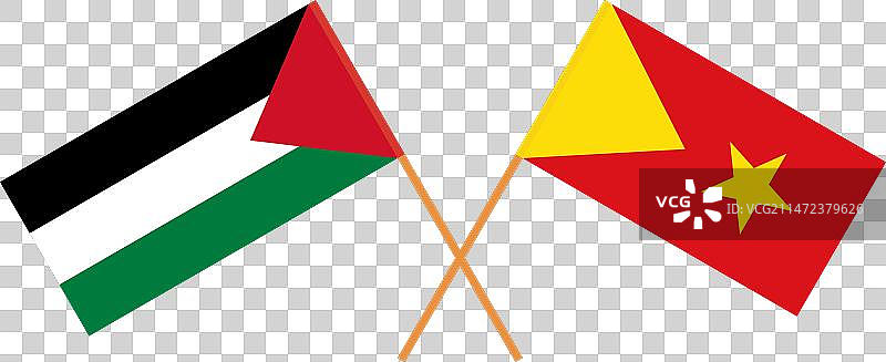 巴勒斯坦和提格雷交叉旗帜图片素材