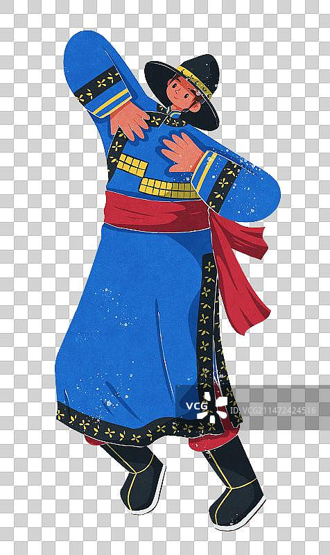 达斡尔族服饰男性图片素材