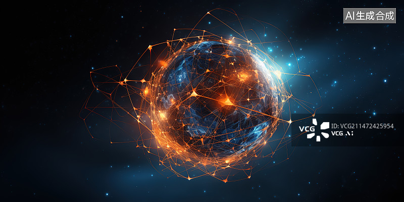 【AI数字艺术】黑色背景下被照亮的火花的特写镜头图片素材