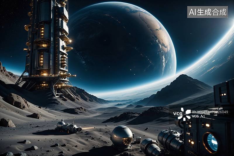 【AI数字艺术】外星登陆宇宙探索图片素材