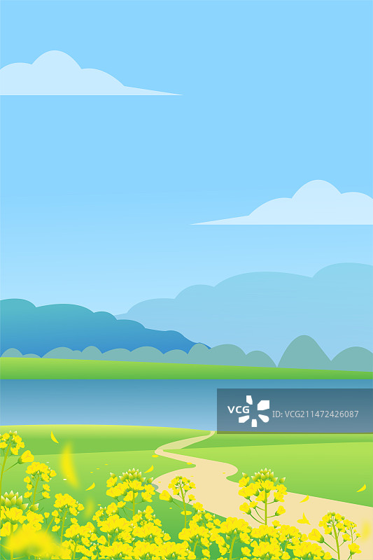 立春春天风景矢量插画图片素材