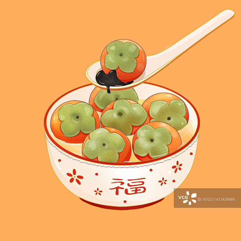 元宵节柿柿如意汤圆图片素材