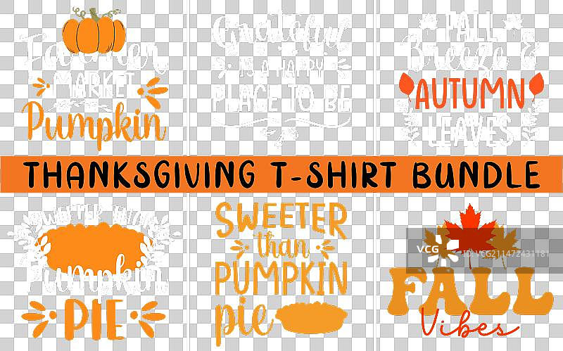 感恩节SVG T恤合集图片素材