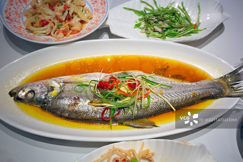 美食之清蒸白鱼+南京图片素材
