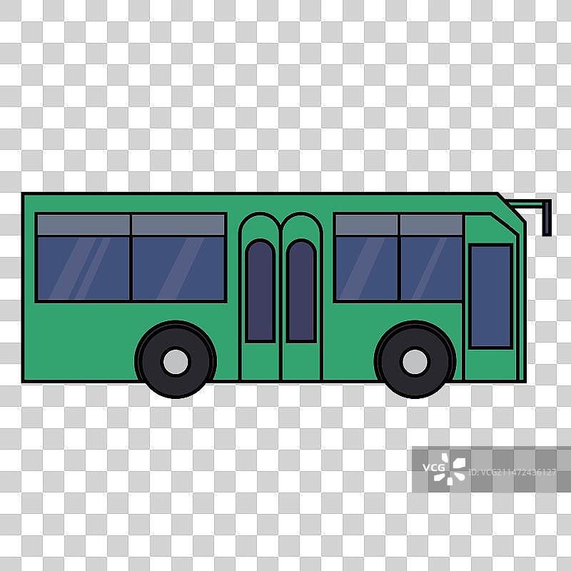 公交车公共交通新能源矢量插画元素图片素材