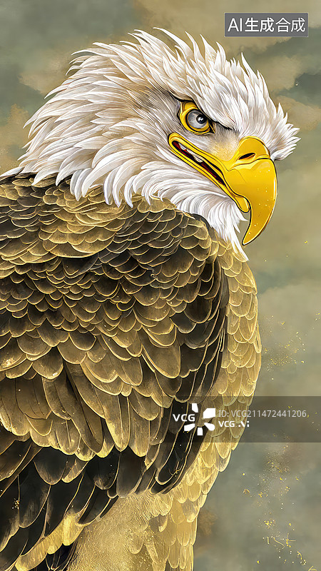 【AI数字艺术】金雕威武的老鹰金鹰图片素材