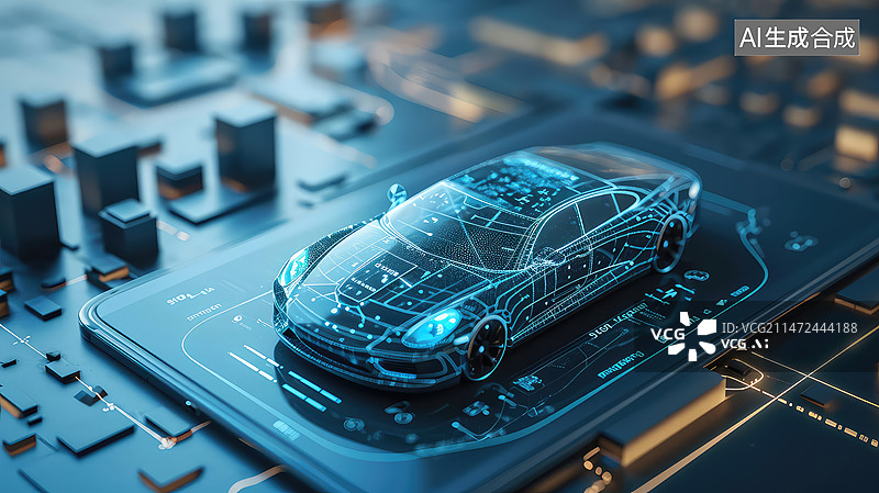 【AI数字艺术】智能驾驶概念设计插画图片素材