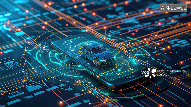 【AI数字艺术】智能驾驶概念设计插画图片素材