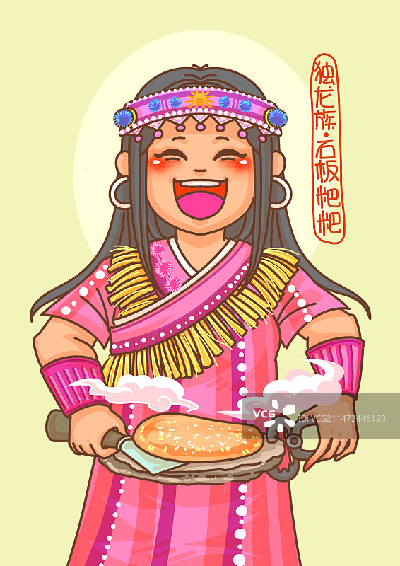 56个民族美食特产独龙族石板粑粑地域特色非遗文化图片素材